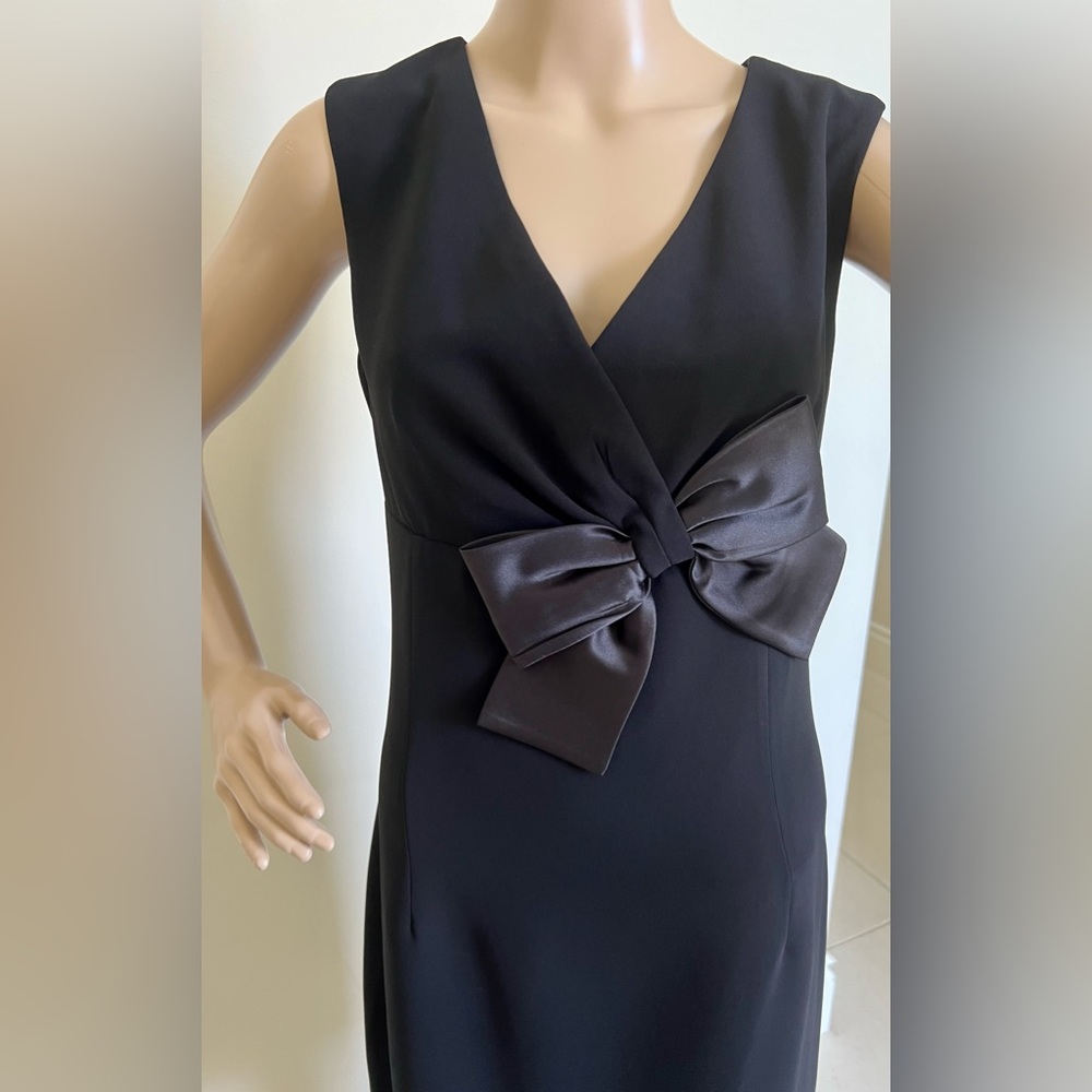 Maggy London Black Midi Dress with Satin Bow